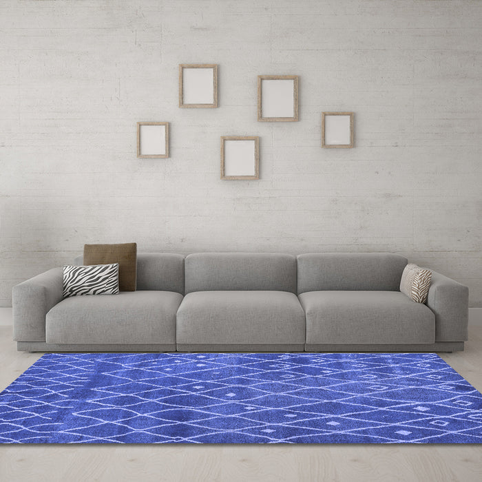Machine Washable Abstract Blue Modern Rug in a Living Room, wshabs5329blu