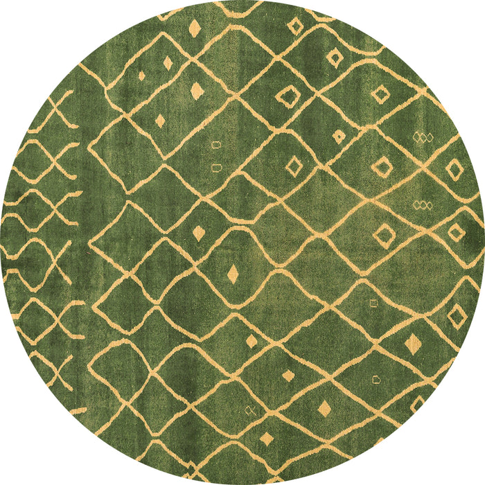 Round Abstract Brown Modern Rug, abs5329brn