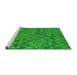 Sideview of Machine Washable Abstract Green Modern Area Rugs, wshabs5329grn