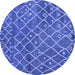 Round Abstract Blue Modern Rug, abs5329blu