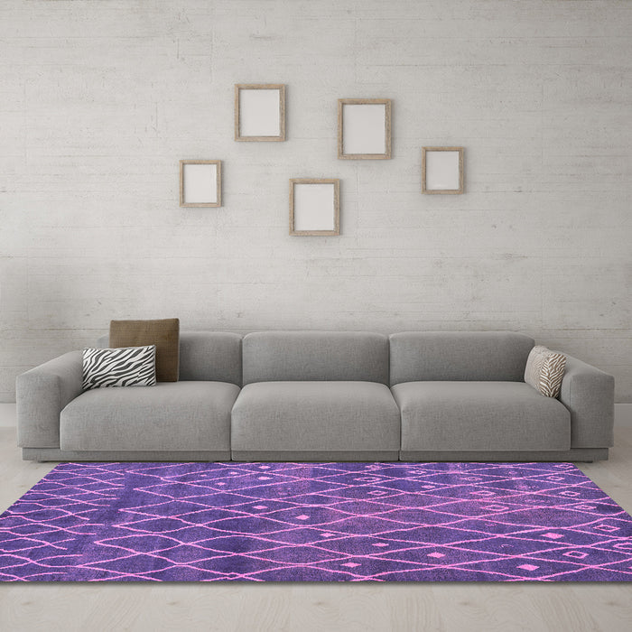 Machine Washable Abstract Pink Modern Rug in a Living Room, wshabs5329pnk