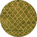 Round Abstract Orange Modern Rug, abs5329org