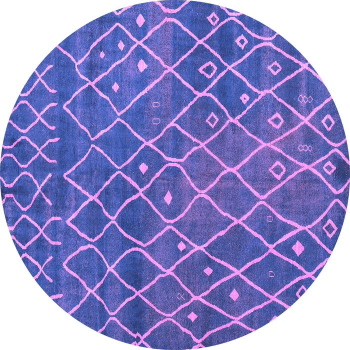 Round Abstract Purple Modern Rug, abs5329pur