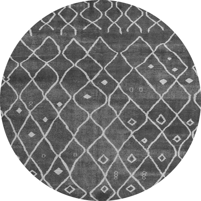 Round Machine Washable Abstract Gray Modern Rug, wshabs5329gry