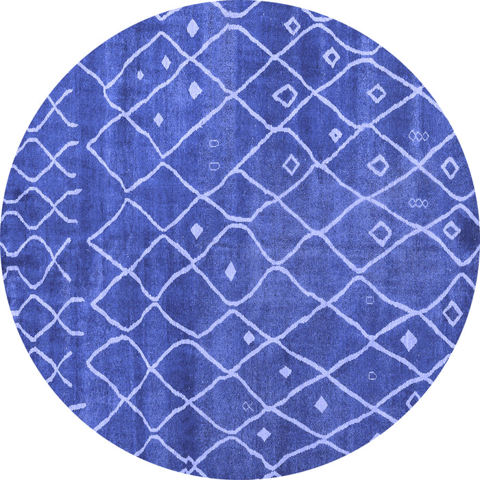 Round Machine Washable Abstract Blue Modern Rug, wshabs5329blu