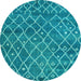 Round Machine Washable Abstract Light Blue Modern Rug, wshabs5329lblu