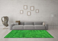 Machine Washable Abstract Green Modern Rug, wshabs5329grn