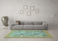 Machine Washable Abstract Light Blue Modern Rug, wshabs532lblu