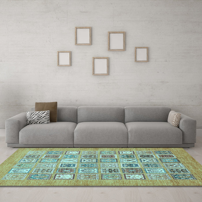 Machine Washable Abstract Light Blue Modern Rug in a Living Room, wshabs532lblu