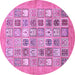 Round Abstract Purple Modern Rug, abs532pur