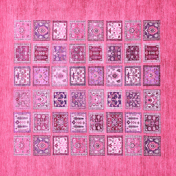 Square Machine Washable Abstract Pink Modern Rug, wshabs532pnk