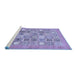 Sideview of Machine Washable Abstract Blue Modern Rug, wshabs532blu