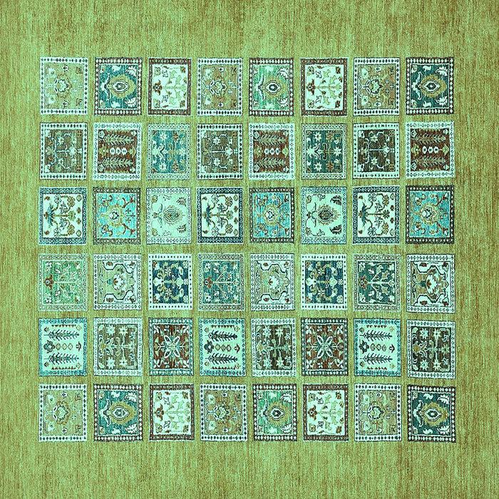 Square Abstract Turquoise Modern Rug, abs532turq