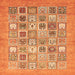 Square Machine Washable Abstract Orange Modern Area Rugs, wshabs532org