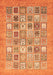 Machine Washable Abstract Orange Modern Area Rugs, wshabs532org