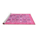 Sideview of Machine Washable Abstract Pink Modern Rug, wshabs532pnk