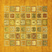 Square Abstract Yellow Modern Rug, abs532yw