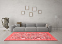 Machine Washable Abstract Red Modern Rug, wshabs532red