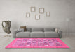 Machine Washable Abstract Pink Modern Rug in a Living Room, wshabs532pnk