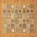 Square Abstract Brown Modern Rug, abs532brn