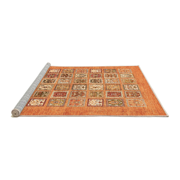 Sideview of Machine Washable Abstract Orange Modern Area Rugs, wshabs532org