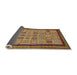 Sideview of Abstract Saffron Red Modern Rug, abs533