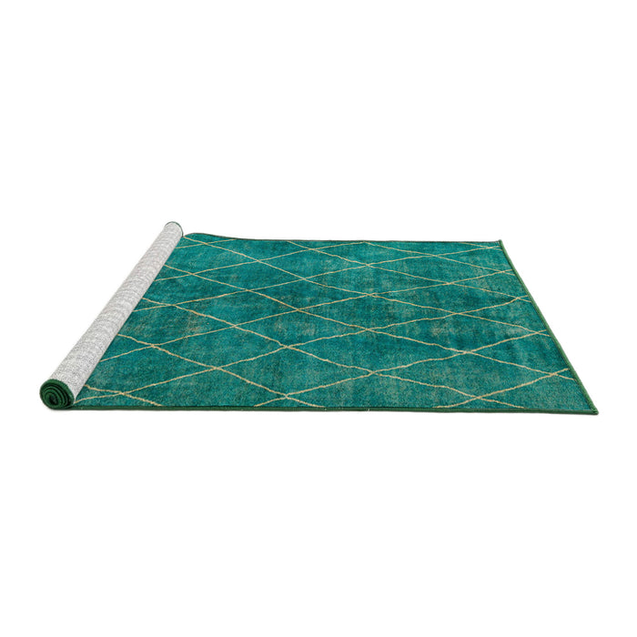 Sideview of Machine Washable Abstract Light Sea Green Rug, wshabs5330