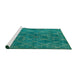 Sideview of Machine Washable Abstract Light Sea Green Rug, wshabs5330