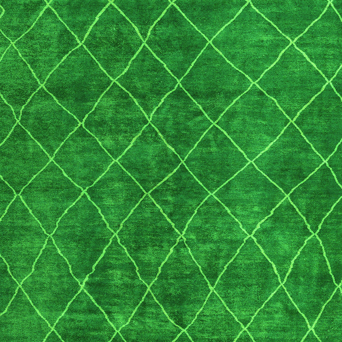 Square Machine Washable Abstract Green Modern Area Rugs, wshabs5330grn