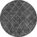 Round Abstract Gray Modern Rug, abs5330gry