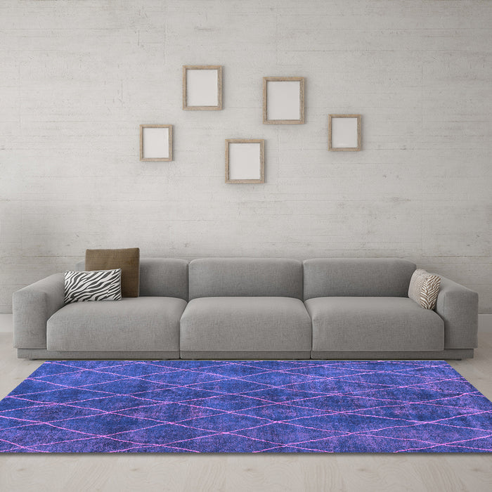 Machine Washable Abstract Purple Modern Area Rugs in a Living Room, wshabs5330pur
