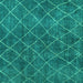 Square Machine Washable Abstract Turquoise Modern Area Rugs, wshabs5330turq