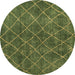 Round Abstract Brown Modern Rug, abs5330brn