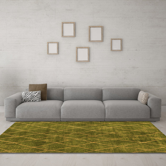Machine Washable Abstract Orange Modern Area Rugs in a Living Room, wshabs5330org