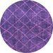 Round Abstract Pink Modern Rug, abs5330pnk