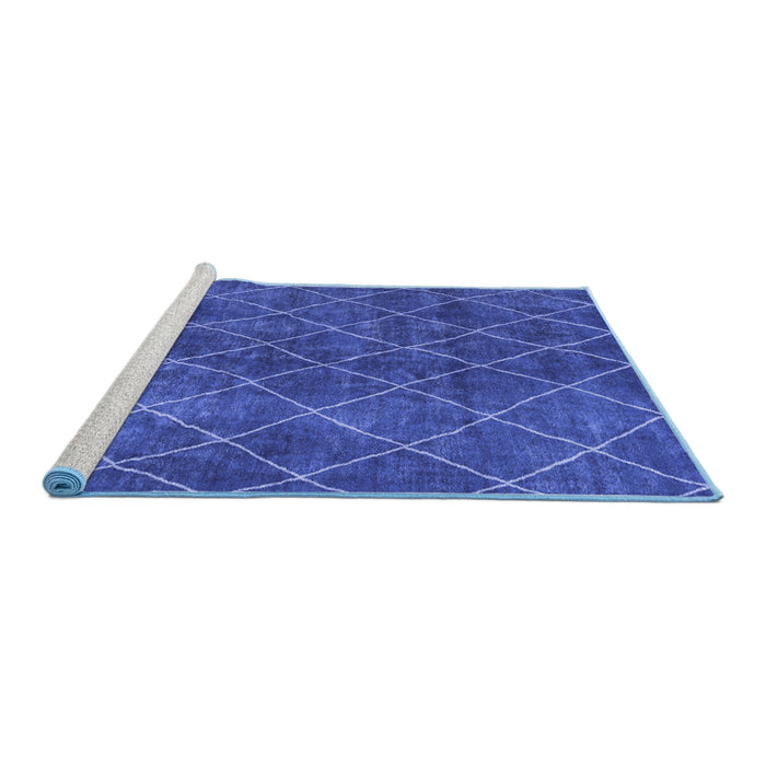 Sideview of Machine Washable Abstract Blue Modern Rug, wshabs5330blu