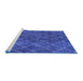 Sideview of Machine Washable Abstract Blue Modern Rug, wshabs5330blu