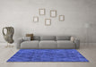 Machine Washable Abstract Blue Modern Rug in a Living Room, wshabs5330blu