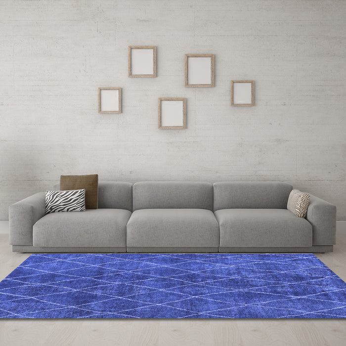 Machine Washable Abstract Blue Modern Rug in a Living Room, wshabs5330blu