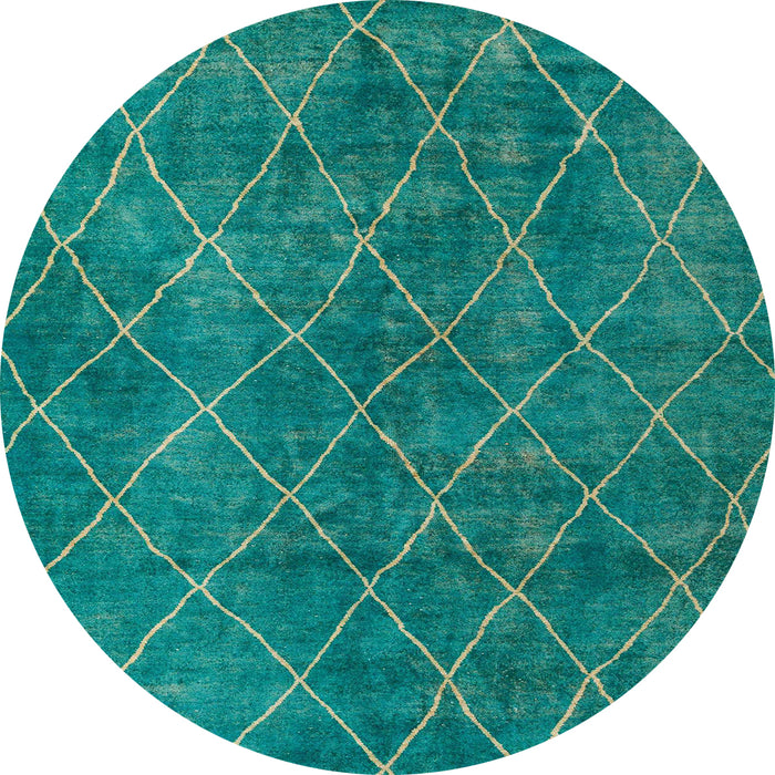 Round Abstract Light Sea Green Modern Rug, abs5330