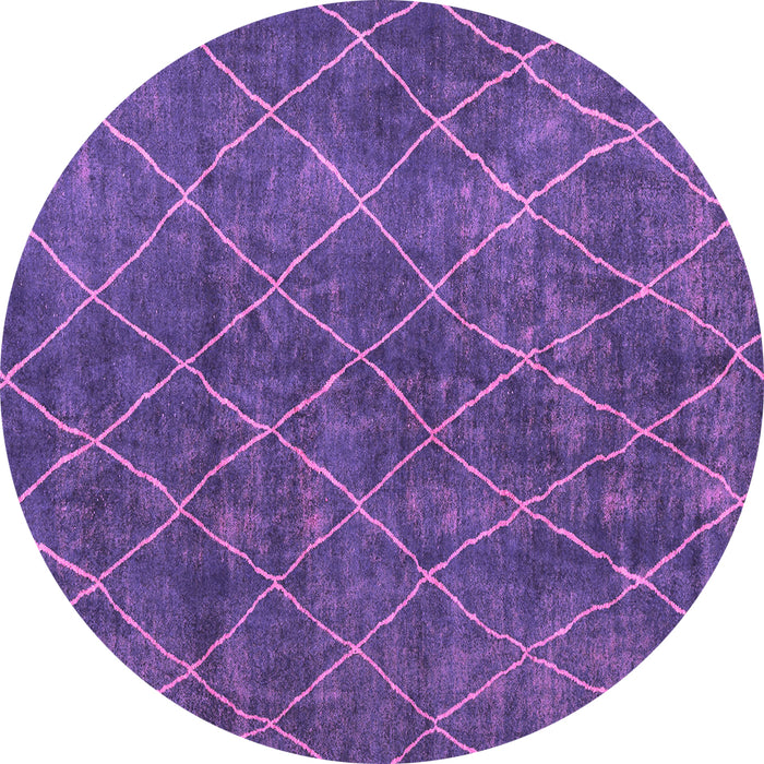 Round Machine Washable Abstract Pink Modern Rug, wshabs5330pnk