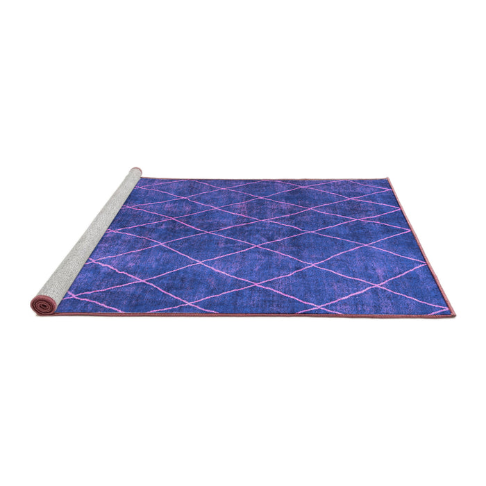 Sideview of Machine Washable Abstract Purple Modern Area Rugs, wshabs5330pur