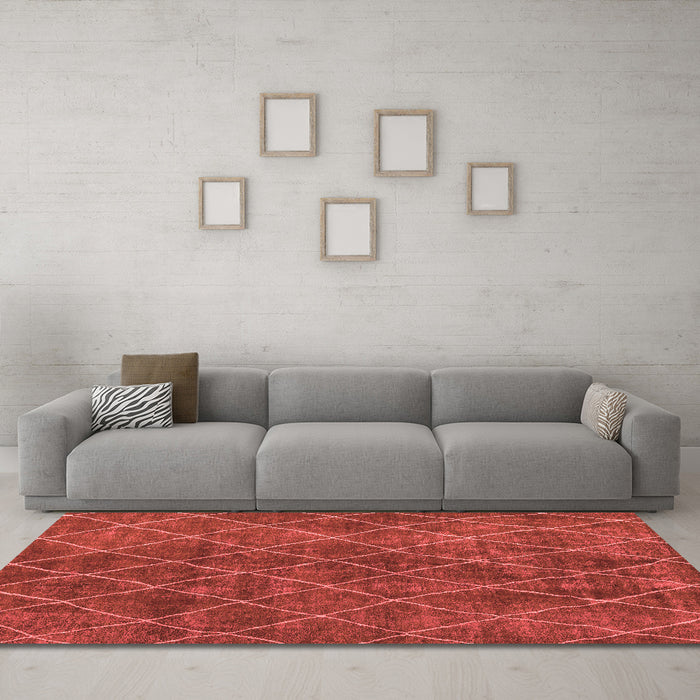 Modern Red Washable Rugs
