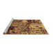 Sideview of Machine Washable Abstract Brown Modern Rug, wshabs5331brn