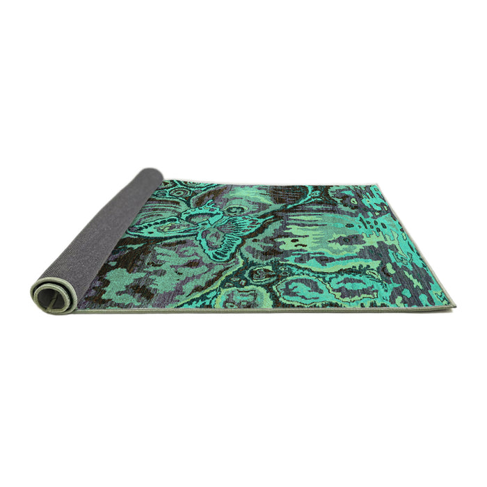 Sideview of Abstract Turquoise Modern Rug, abs5331turq