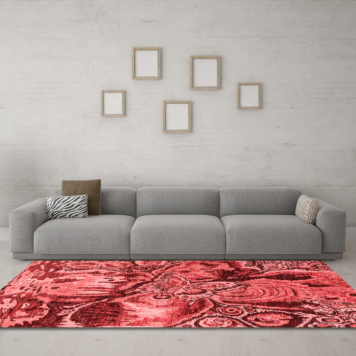 Modern Red Washable Rugs