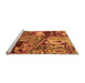 Sideview of Machine Washable Abstract Orange Modern Area Rugs, wshabs5331org