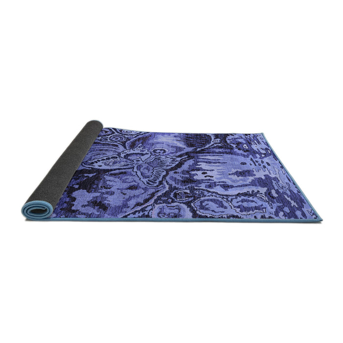 Sideview of Abstract Blue Modern Rug, abs5331blu