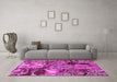 Machine Washable Abstract Pink Modern Rug in a Living Room, wshabs5331pnk