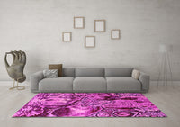 Machine Washable Abstract Pink Modern Rug, wshabs5331pnk